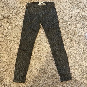 Current/Elliott The Ankle Skinny in Black Antique Lace